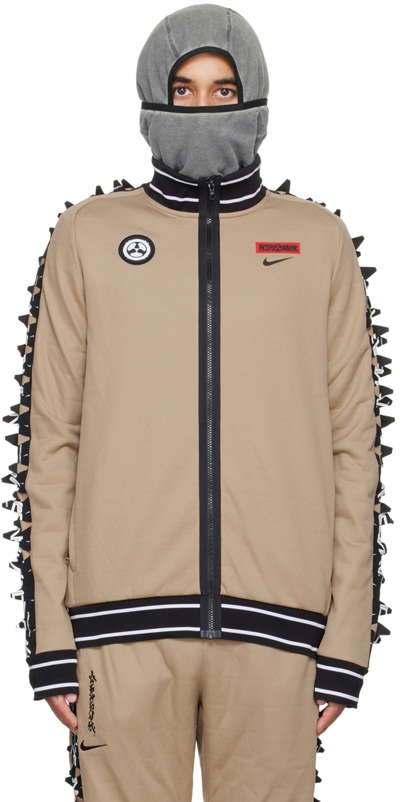 Shop Nike Beige Acronym Edition Sweater In Khaki/black