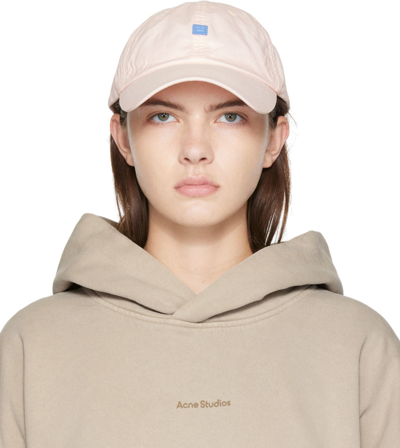 Shop Acne Studios Pink Patch Cap In Bky Pastel Pink