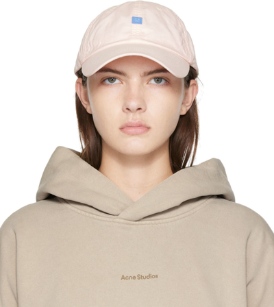 Acne Studios Cunov Face-patch Cotton Baseball Cap In Bky Pastel Pink