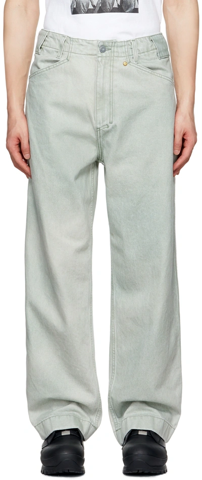 Shop Objects Iv Life Khaki Wide-leg Jeans In Patina Green