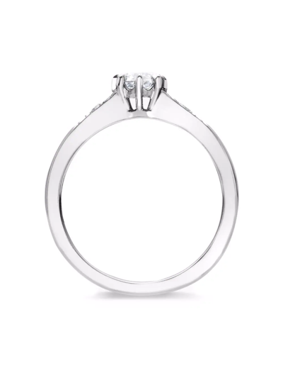 Shop Pragnell Platinum Antrobus Diamond Ring In Silver