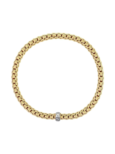 Shop Fope 18kt Yellow Gold Flexible White Diamond Bracelet