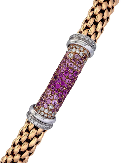 Shop Fope 18kt Rose And White Gold Flexible Pink Sapphire And Diamond Bracelet