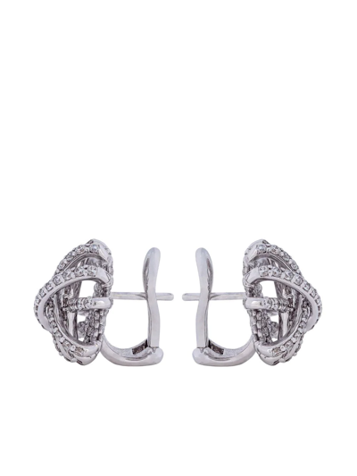 Shop Fope 18kt White Gold Diamond Pavé Earrings In Silver