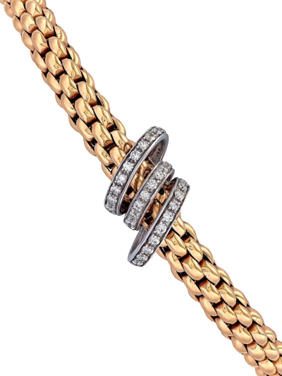 Shop Fope 18kt Rose And White Gold Flexible Pavé Set Diamond Bracelet In Pink