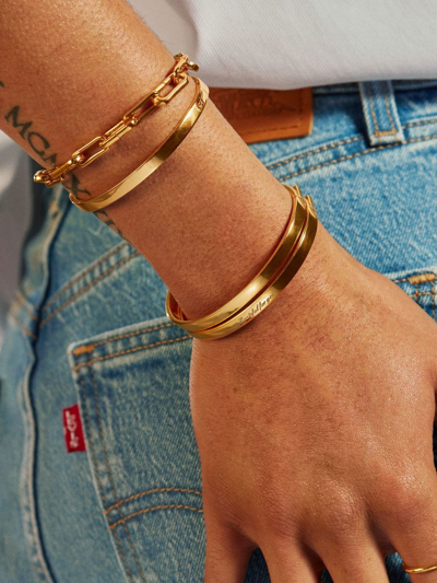 Shop Monica Vinader Essential Bangle Bracelet In Gold