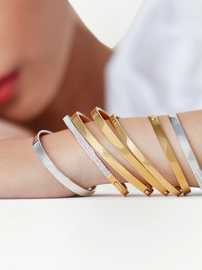 Shop Monica Vinader Diamond Essential Bangle Bracelet In Silver