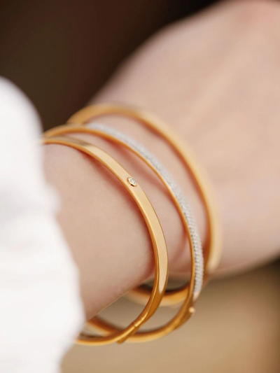 Shop Monica Vinader Essential Bangle Bracelet In Gold