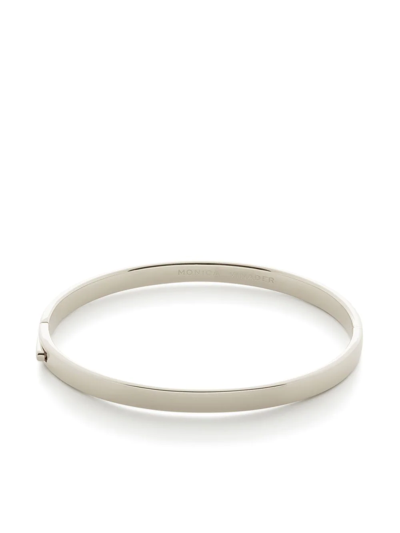 Shop Monica Vinader Essential Bangle Bracelet In Silver