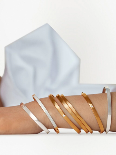 Monica Vinader Essential Hinged Bangle Bracelet In Silver