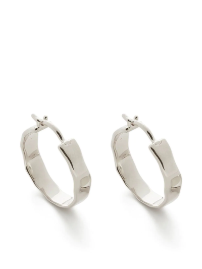 Monica Vinader Sterling Silver Siren Muse Wave Small Hoop Earrings In Silver