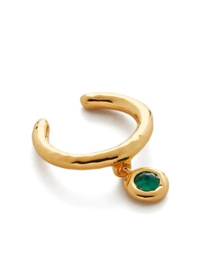 Shop Monica Vinader Gemstone-embellished Ear Cuff In Gold
