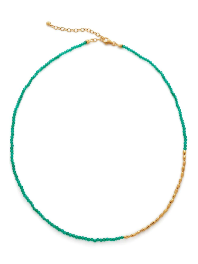 Shop Monica Vinader Mini Nugget Beaded Necklace In Gold