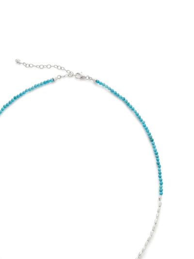 Monica Vinader Mini Nugget Recycled Sterling-silver And Turquoise Beaded Necklace In Silver