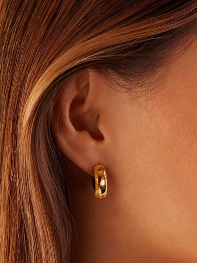Shop Monica Vinader Siren Muse Chunky Hoop Earrings In Gold