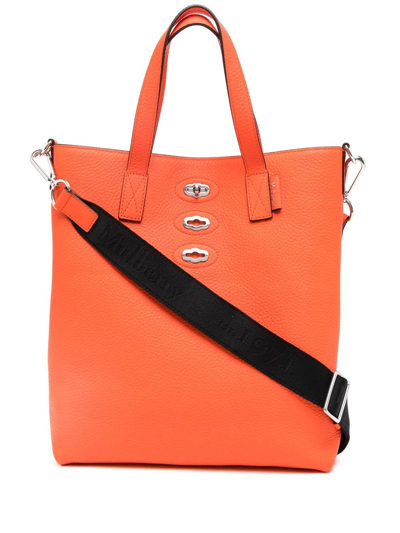 Shop Mulberry Small Bryn Tote Bag In Orange
