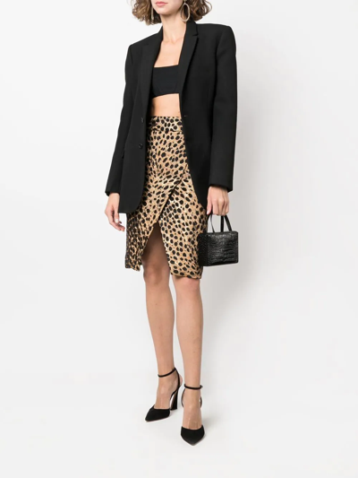 Shop Genny Leopard-print Asymmetric-skirt In Yellow