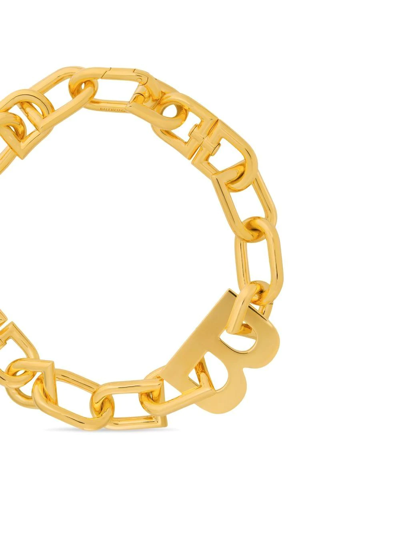 Shop Balenciaga Xxl B Chain Necklace In Gold
