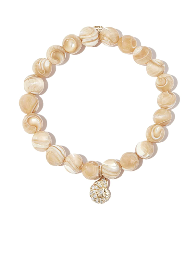 Shop Sydney Evan 14kt Yellow Gold Mother-of-pearl Bracelet