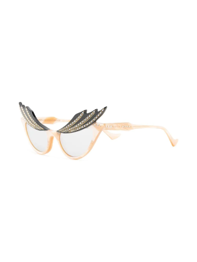 Shop Gucci Hollywood Forever Cat-eye Sunglasses In Neutrals