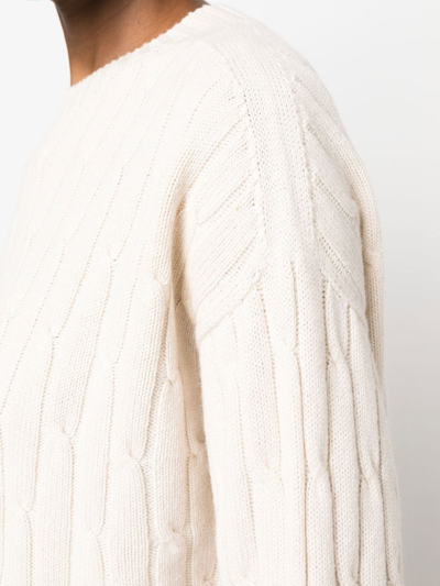 Shop Peserico Ribbed Wool-blend Jumper In Neutrals