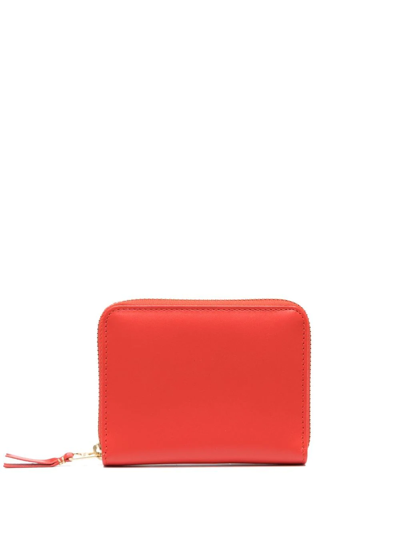 Shop Comme Des Garçons Zip-up Leather Wallet In Red