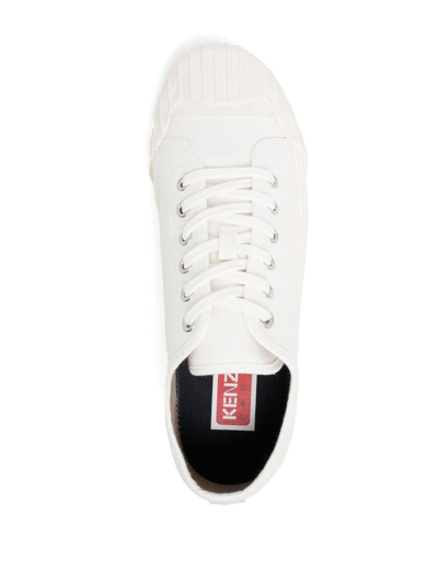 Shop Kenzo Tiger-print Low-top Sneakers In White