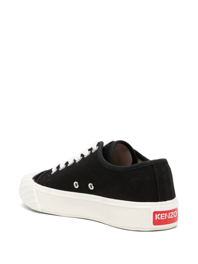 Shop Kenzo Tiger-print Low-top Sneakers In Black