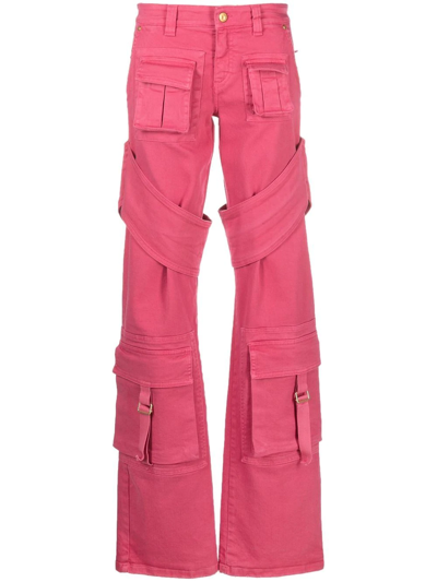 Shop Blumarine Low-rise Cargo Trousers In Pink