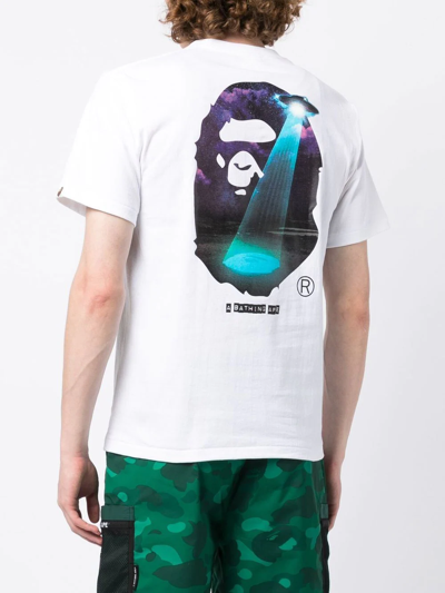 Bape Black a Bathing Ape Galaxy Graphic print T shirt In White ModeSens