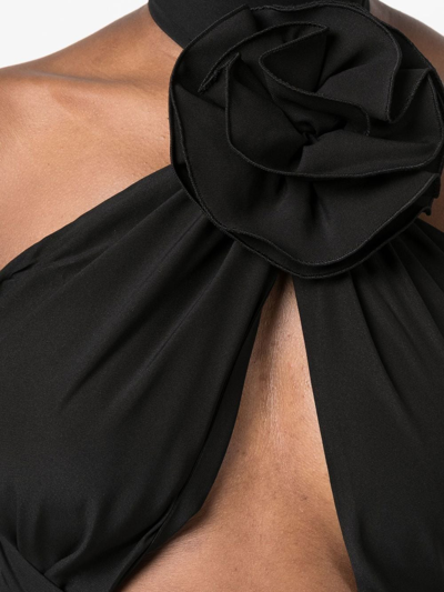 Shop Magda Butrym Cut-out Flower-detail Body In Black