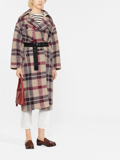 Shop Isabel Marant Étoile Double-breasted Checked Coat In Neutrals