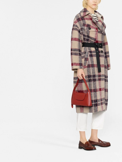 Shop Isabel Marant Étoile Double-breasted Checked Coat In Neutrals