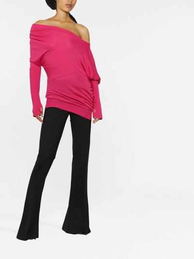 Shop Tom Ford One-shoulder Knitted Top In Pink