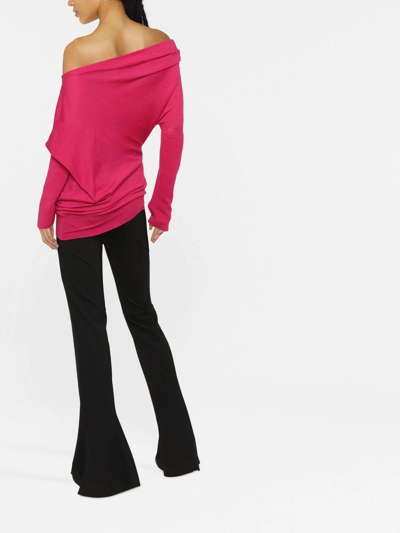 Shop Tom Ford One-shoulder Knitted Top In Pink