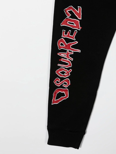 Dsquared2 Teen Logo Tracksuit Bottoms In Black