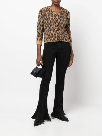 Shop Doublet Leopard-print Knitted Jumper In Neutrals