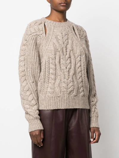 Shop Isabel Marant Paloma Cable-knit Jumper In Neutrals