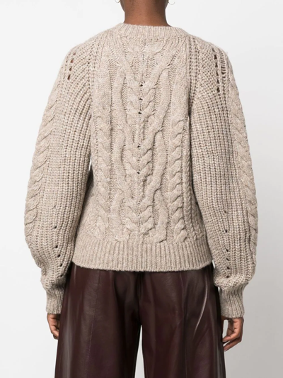 Shop Isabel Marant Paloma Cable-knit Jumper In Neutrals