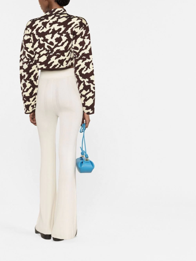 Shop Nanushka Animal-print Cropped Jacket In Neutrals