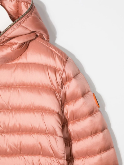Shop Save The Duck Hooded Zipped-up Jacket In Pink