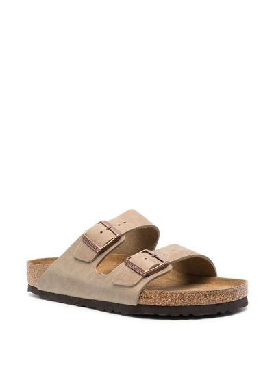 Birkenstock Arizona Slides Narrow Fit In Neutrals