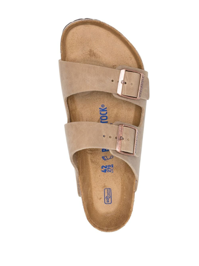 Shop Birkenstock Arizona Buckled Slip-on Sandals In Neutrals