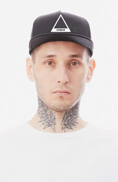 Hvman Triangle Mesh Trucker Hat In Black
