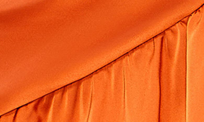 Shop Ieena For Mac Duggal Wrap Front Satin Cocktail Dress In Burnt Orange