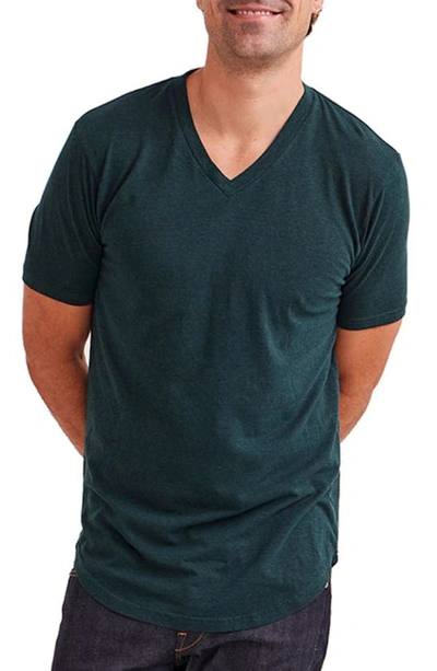Shop Goodlife Overdyed Tri-blend Scallop V-neck T-shirt In Evergreen
