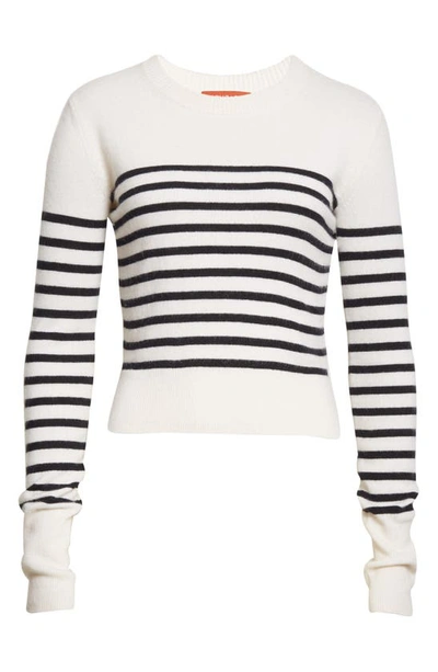Shop Altuzarra Camarina Stripe Cashmere Sweater In Ntrl White/ Black