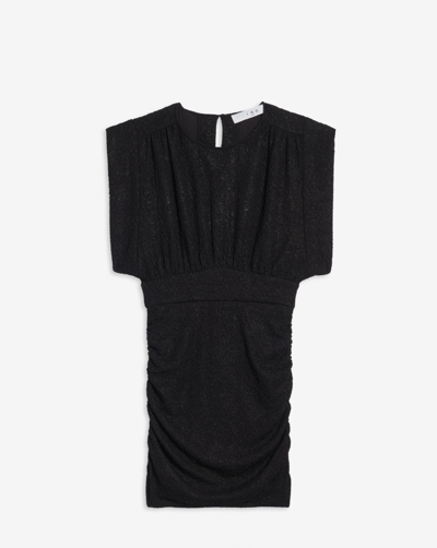 Shop Iro Cory Round-neck Mini Dress In Black/black