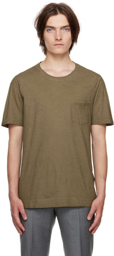 Shop Massimo Alba Green Panarea T-shirt In U604 Militare