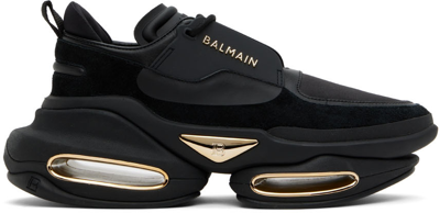 Shop Balmain Black B-bold Low-top Sneakers In 0pa Noir